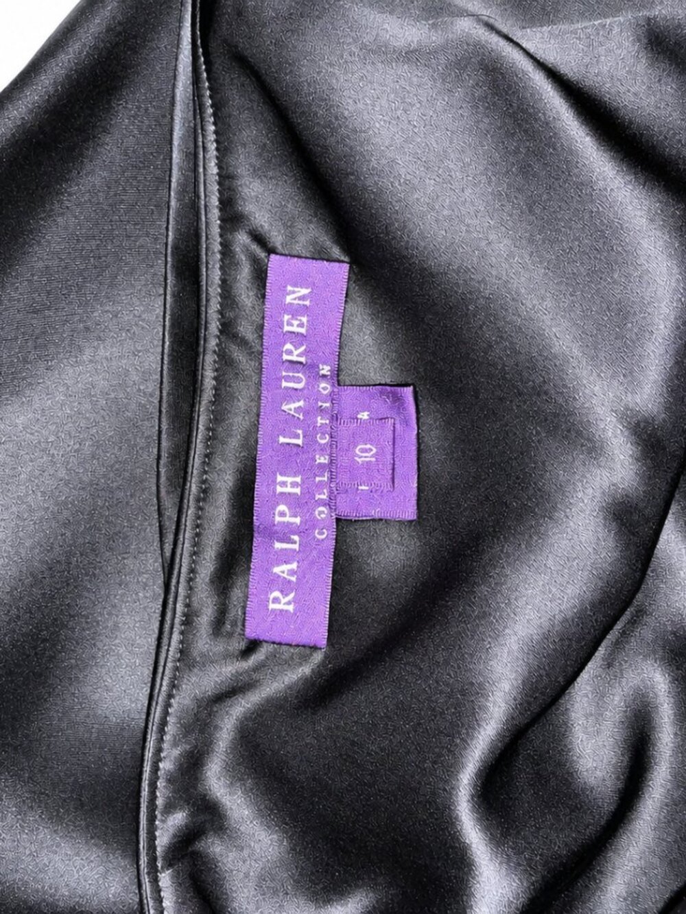 Ralph Lauren Collection Purple Label Black Satin Halter Dress - Picture 8 of 10